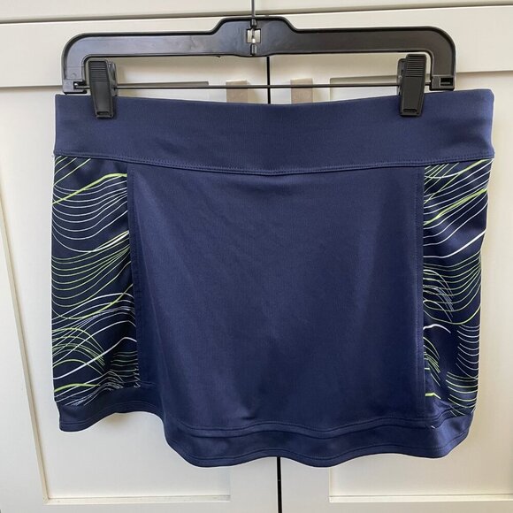 Callaway Opti-Dri Activewear Poly Golf Skirt/Skort Navy w Grn Wht Side Panels M - Picture 4 of 10